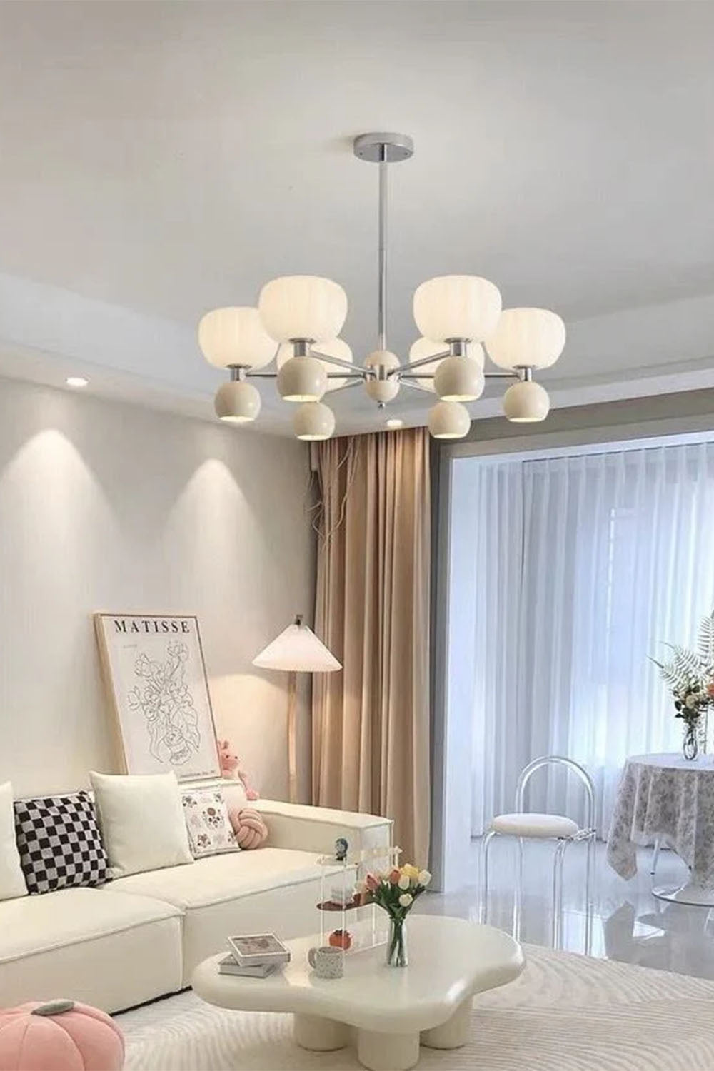 Cream Pumpkin Chandelier - view 9 | everlamps