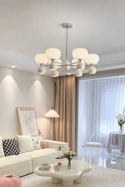 Cream Pumpkin Chandelier - view 9 | everlamps