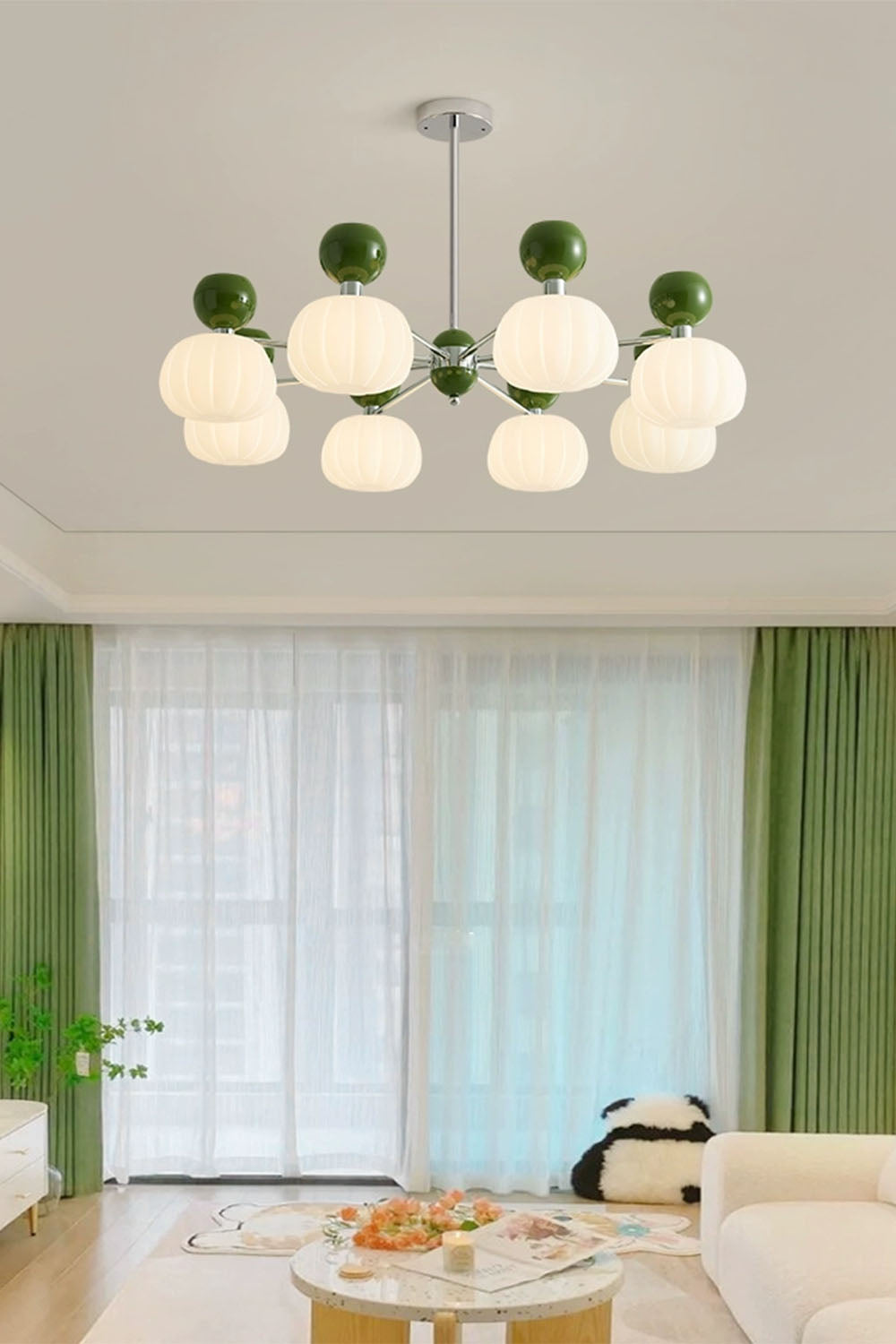 Cream Pumpkin Chandelier - view 5 | everlamps