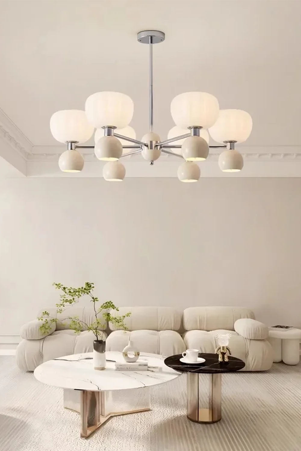 Cream Pumpkin Chandelier - view 14 | everlamps