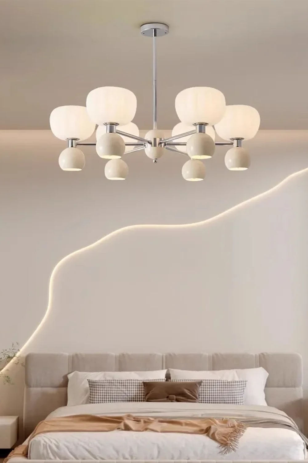 Cream Pumpkin Chandelier - view 15 | everlamps