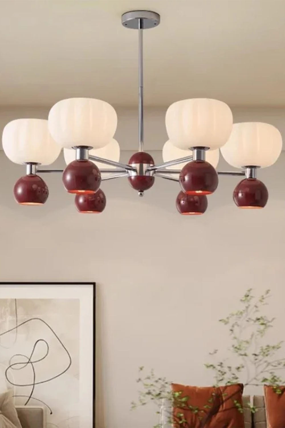 Cream Pumpkin Chandelier - view 8 | everlamps