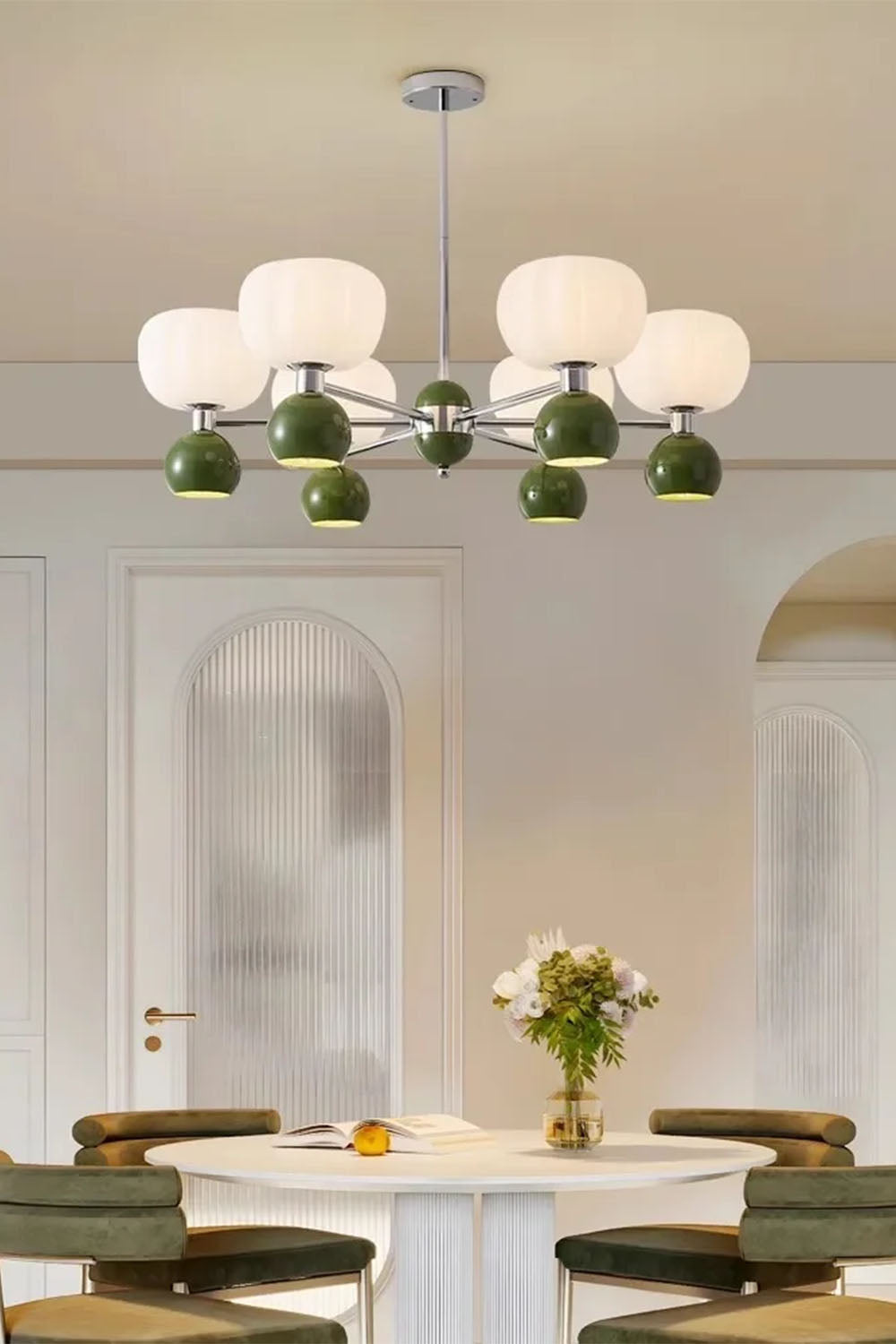 Cream Pumpkin Chandelier - view 3 | everlamps