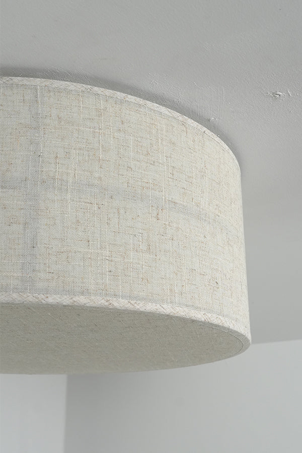 Crosshatch Linen Fabric Flush Mount Ceiling Light - view 25 | everlamps