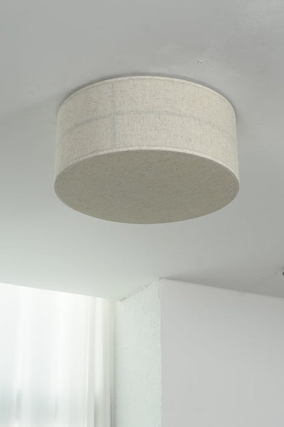 Crosshatch Linen Fabric Flush Mount Ceiling Light - view 27 | everlamps