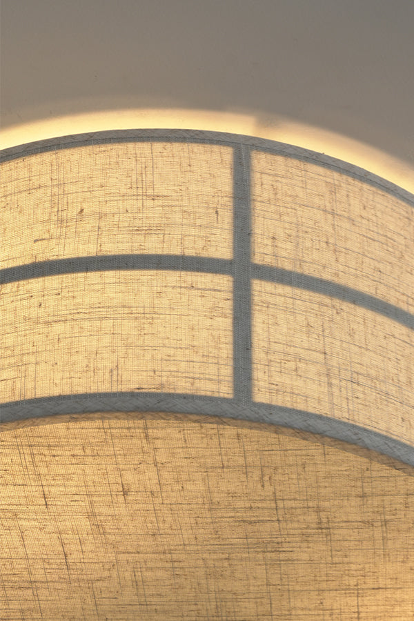 Crosshatch Linen Fabric Flush Mount Ceiling Light - view 16 | everlamps