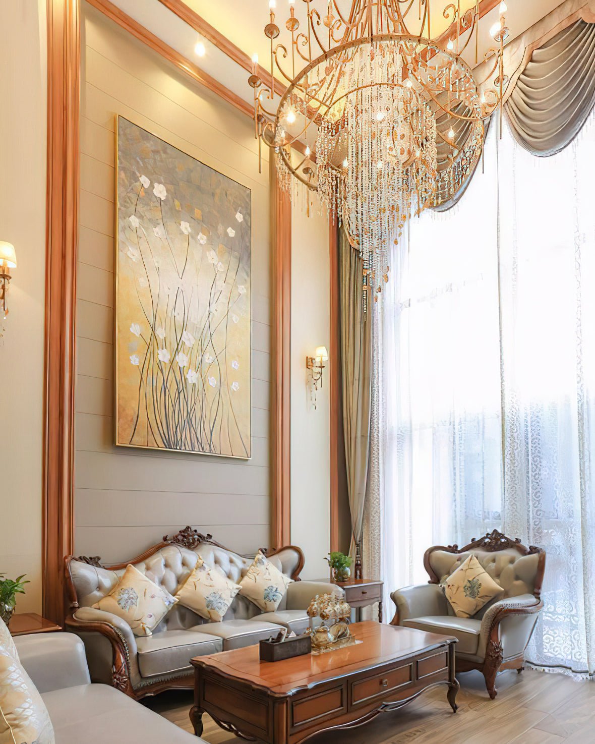 Tatum Lux Shell Crystal Chandelier - Yovalighting
