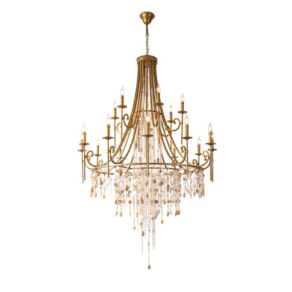 Tatum Lux Shell Crystal Chandelier - Yovalighting