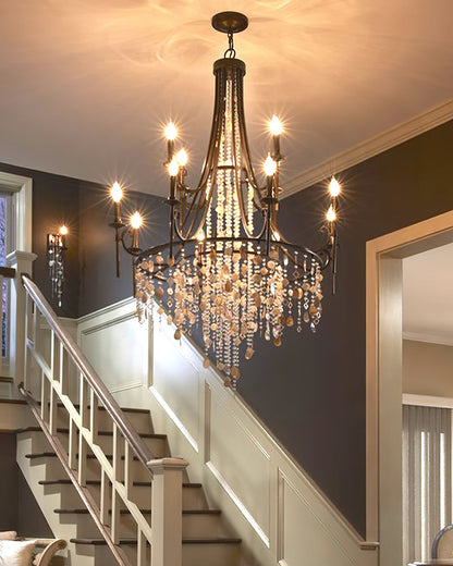 Tatum Lux Shell Crystal Chandelier - Yovalighting
