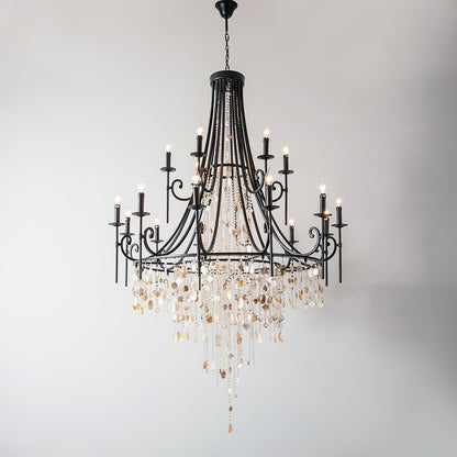 Tatum Lux Shell Crystal Chandelier - Yovalighting