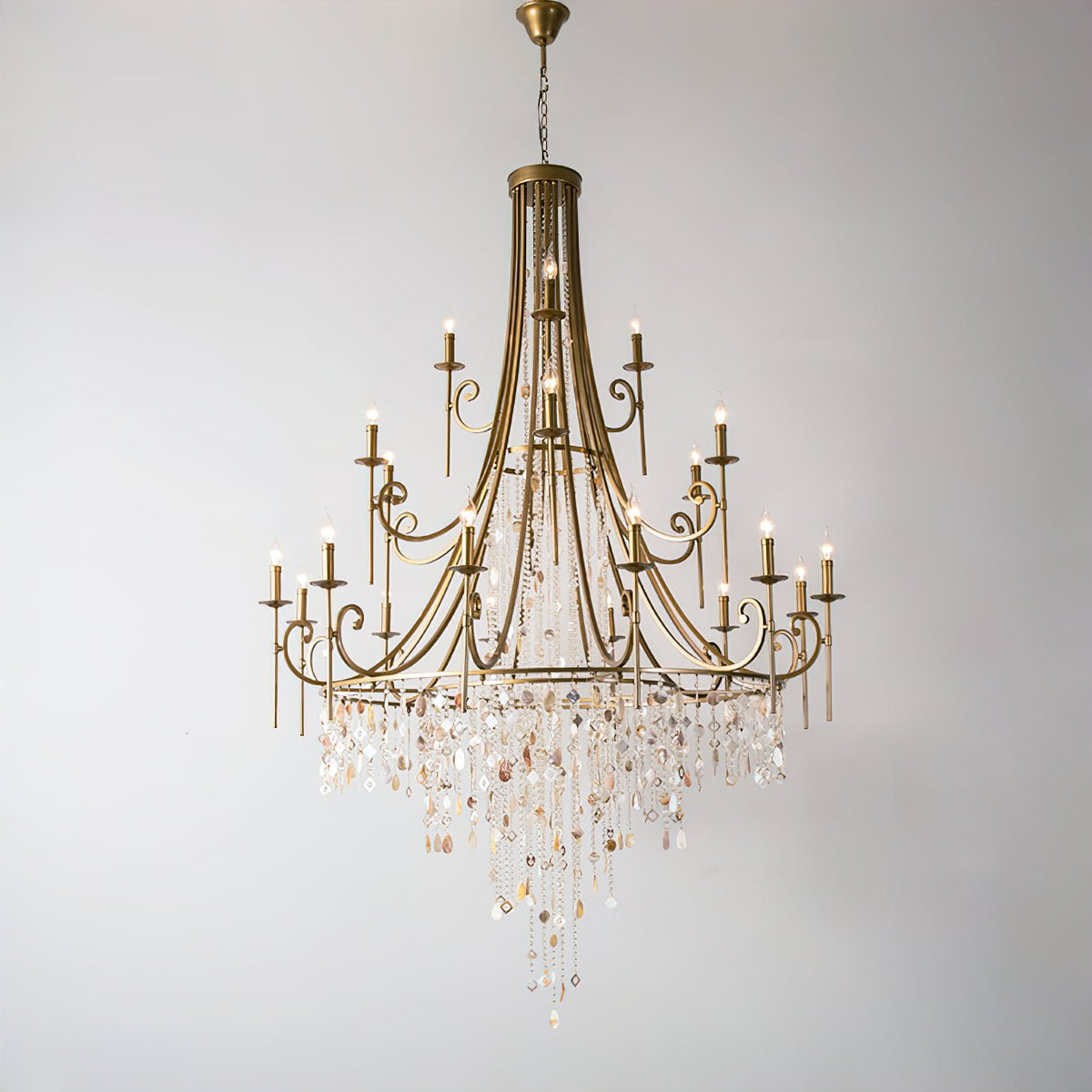 Tatum Lux Shell Crystal Chandelier - Yovalighting