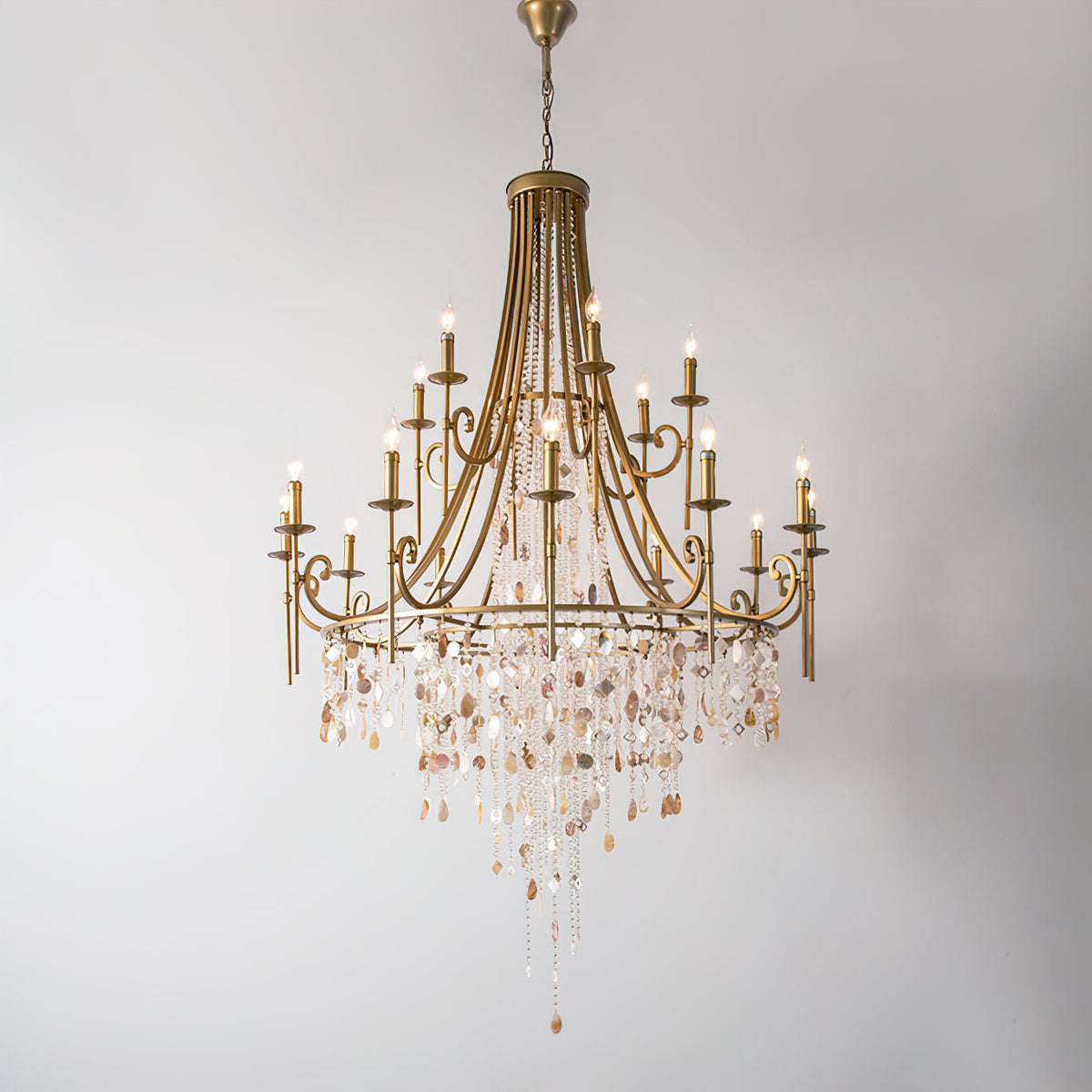 Tatum Lux Shell Crystal Chandelier - Yovalighting