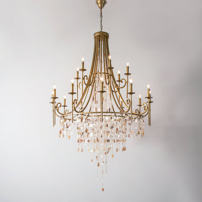 Tatum Lux Shell Crystal Chandelier - Yovalighting