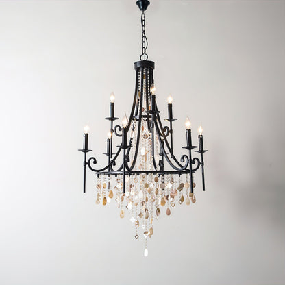 Tatum Lux Shell Crystal Chandelier - Yovalighting
