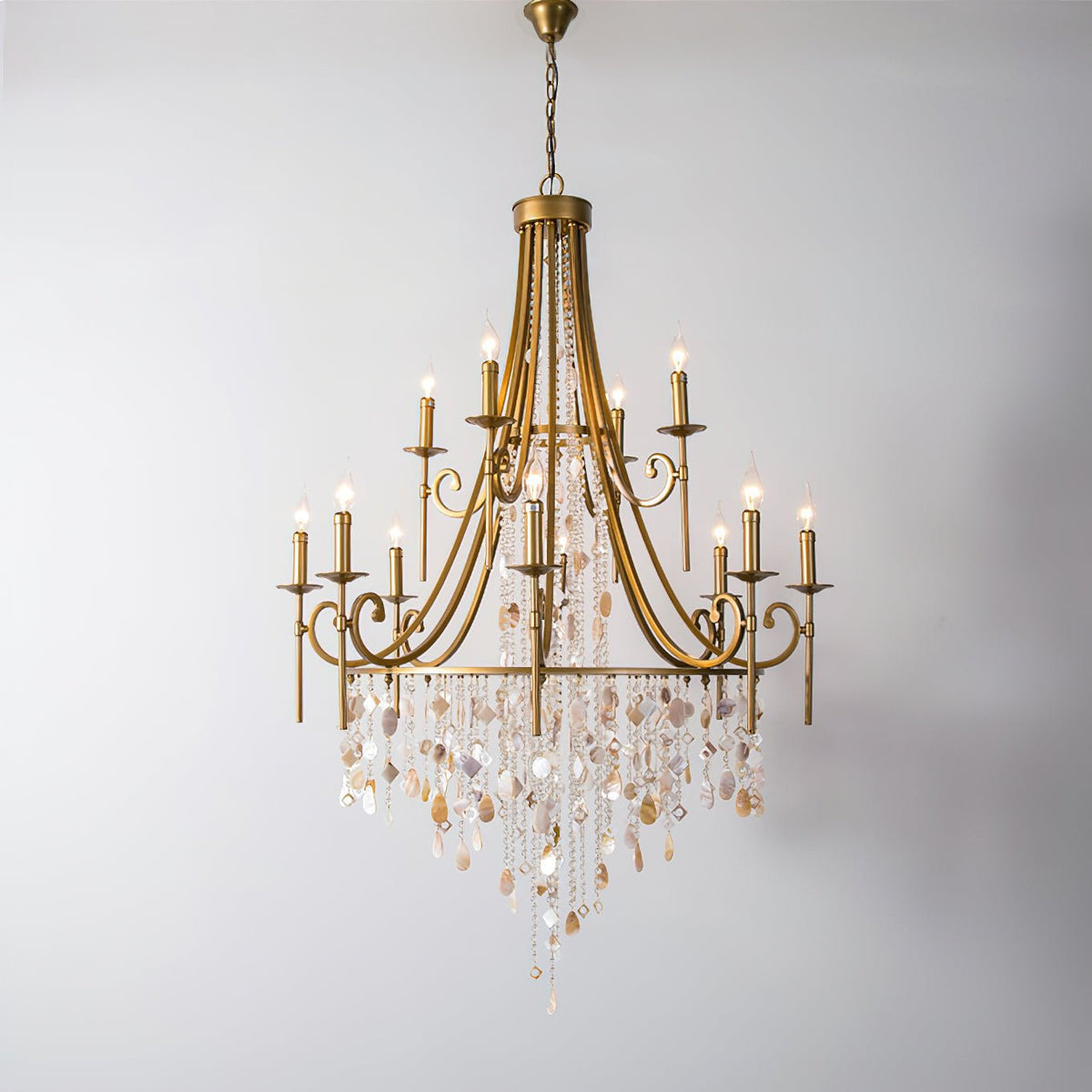 Tatum Lux Shell Crystal Chandelier - Yovalighting