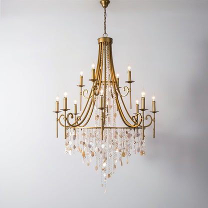 Tatum Lux Shell Crystal Chandelier - Yovalighting
