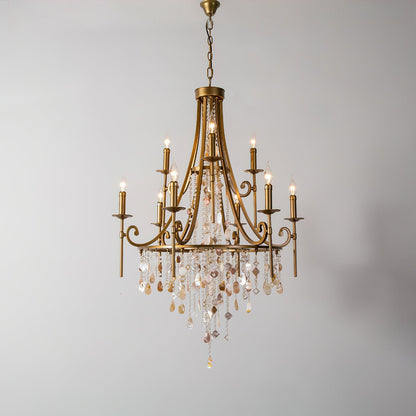 Tatum Lux Shell Crystal Chandelier - Yovalighting