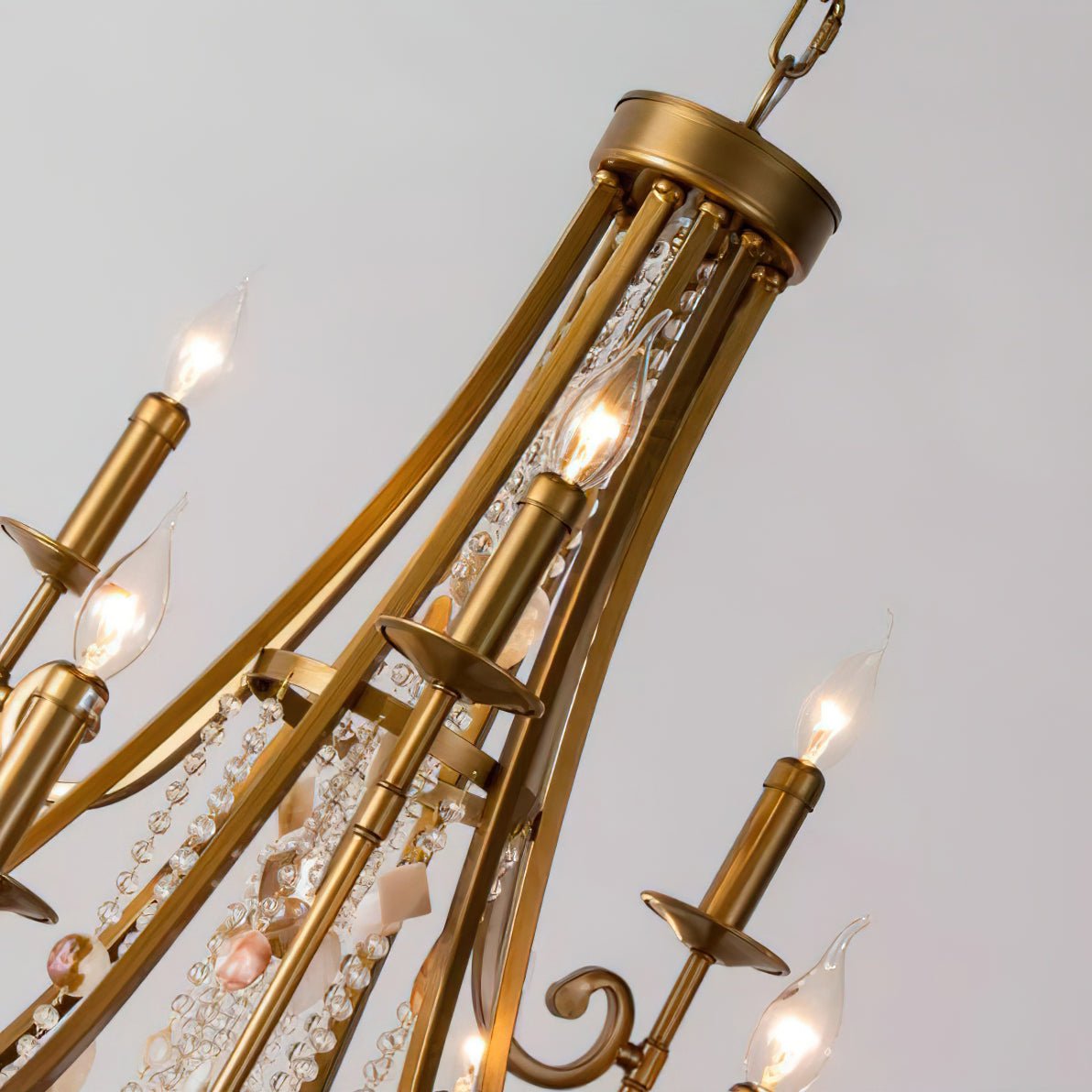 Tatum Lux Shell Crystal Chandelier - Yovalighting