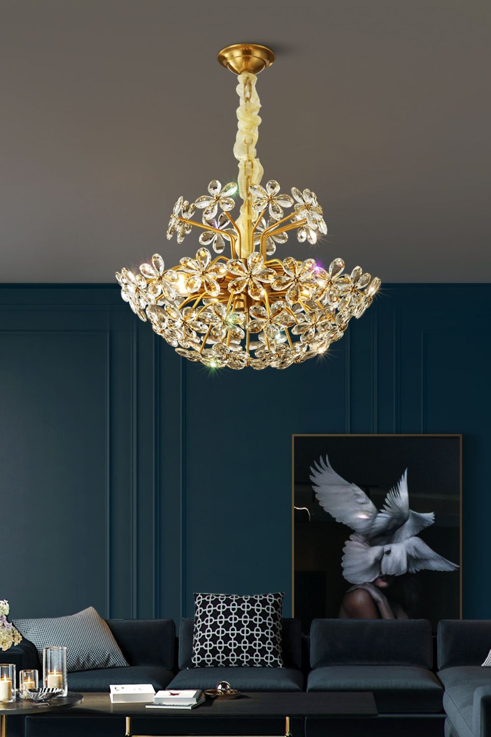 Crystal Flower Chandelier - everlamps