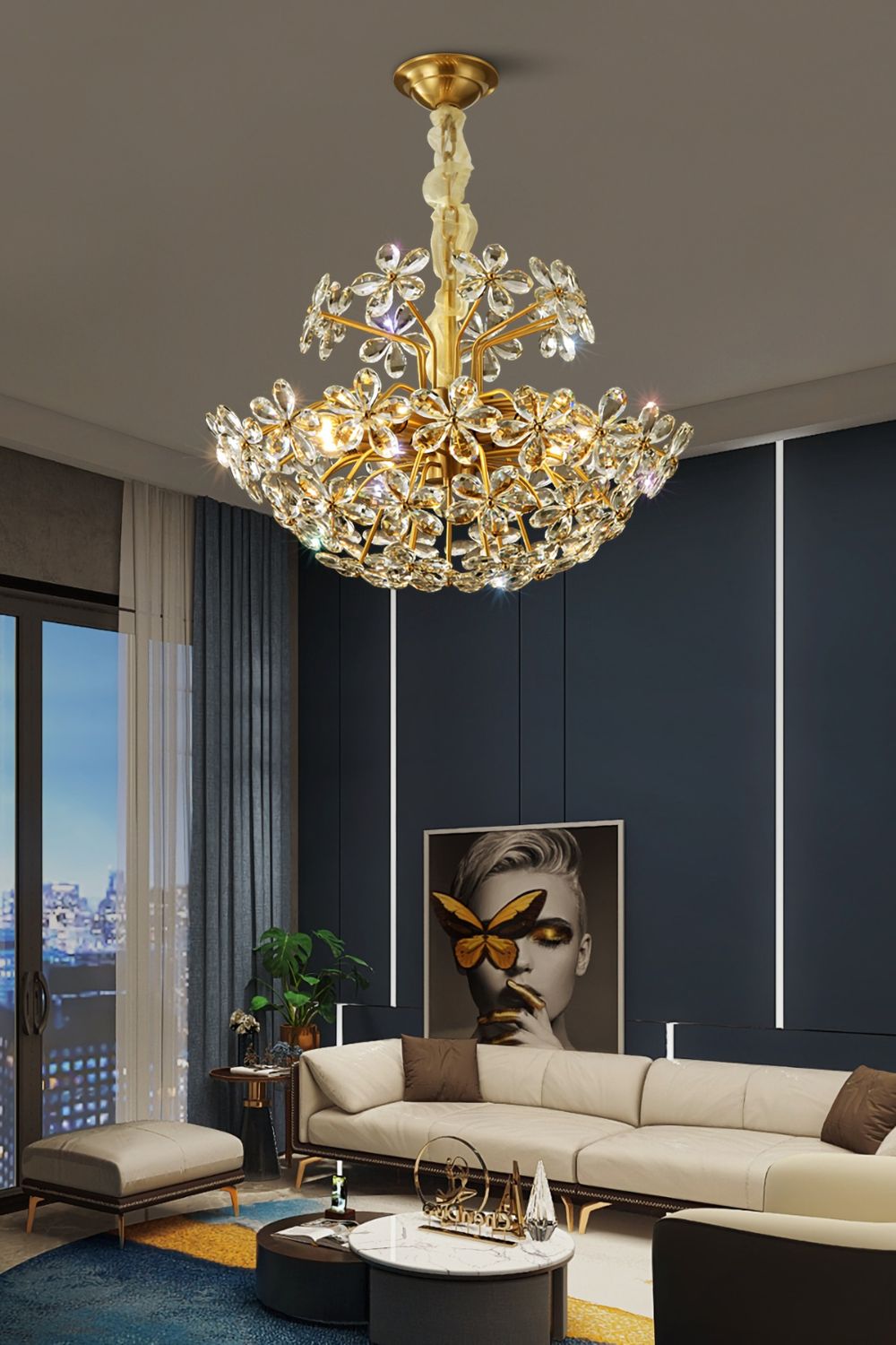 Crystal Flower Chandelier - everlamps