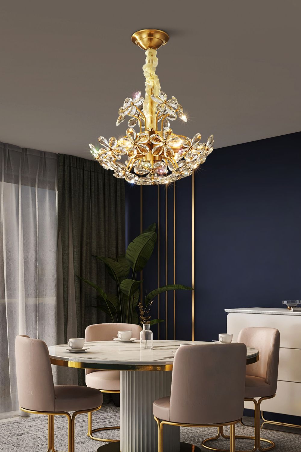 Crystal Flower Chandelier - everlamps