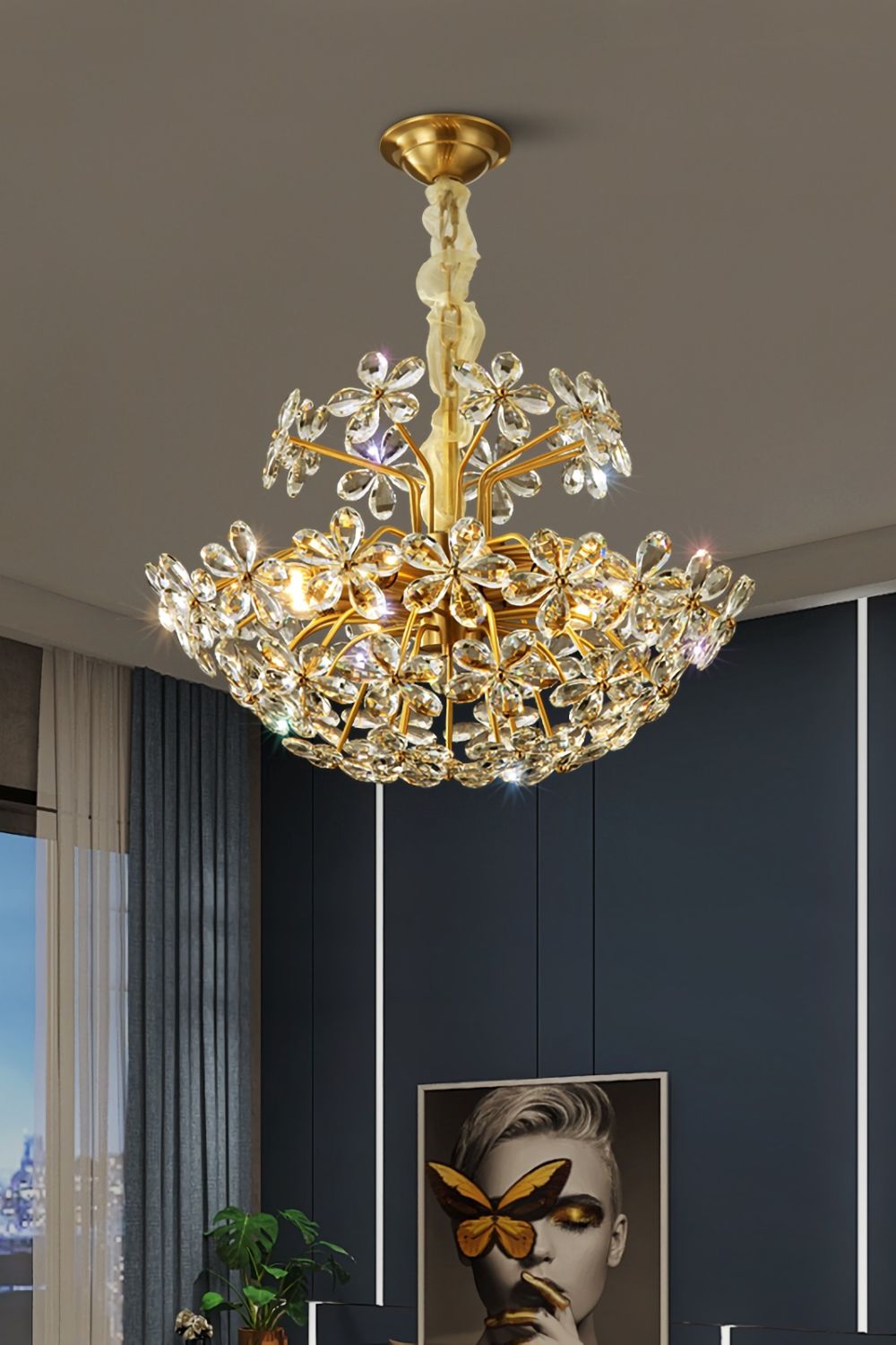 Crystal Flower Chandelier - everlamps
