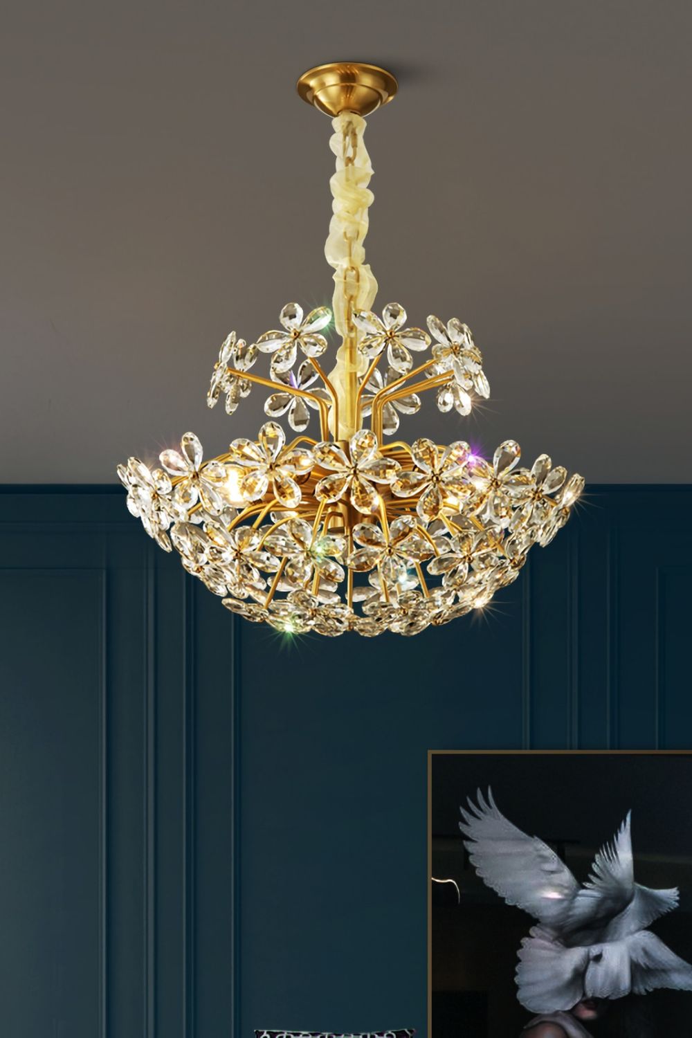 Crystal Flower Chandelier - everlamps