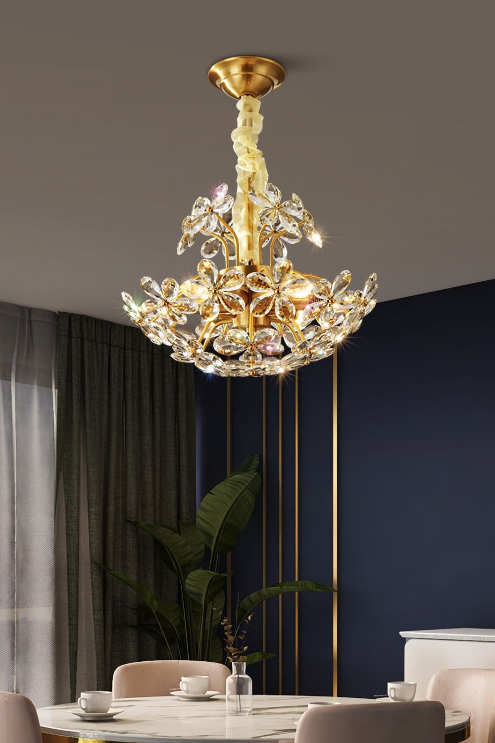 Crystal Flower Chandelier - everlamps