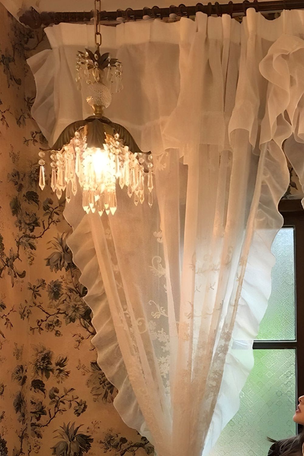 Crystal Palm Leaf Pendant Light - view 3 | everlamps