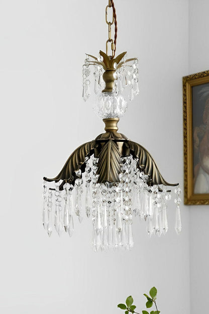 Crystal Palm Leaf Pendant Light - view 8 | everlamps
