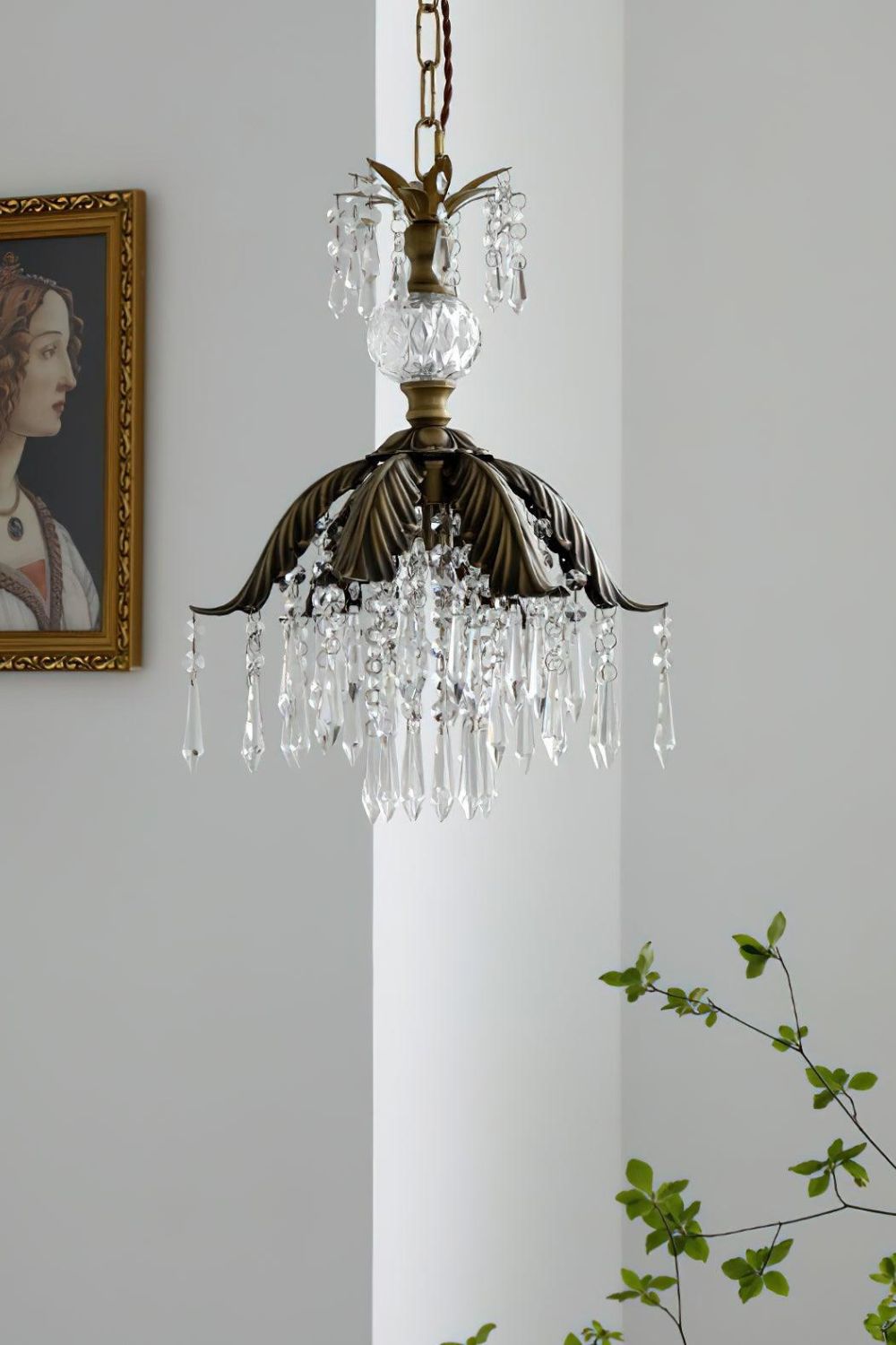 Crystal Palm Leaf Pendant Light - view 12 | everlamps