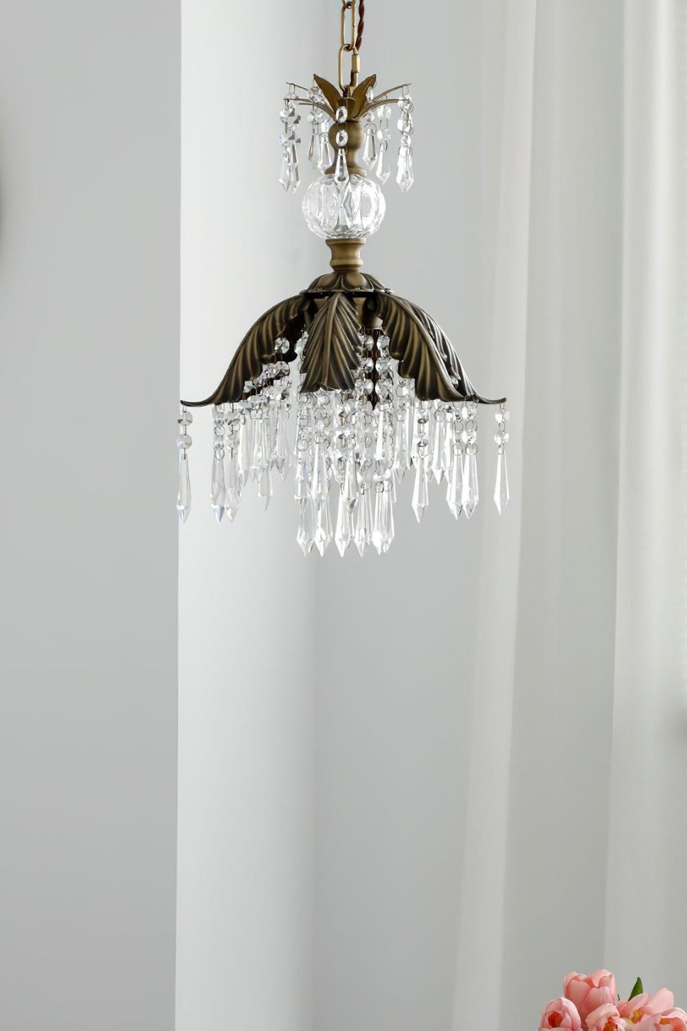 Crystal Palm Leaf Pendant Light - view 11 | everlamps