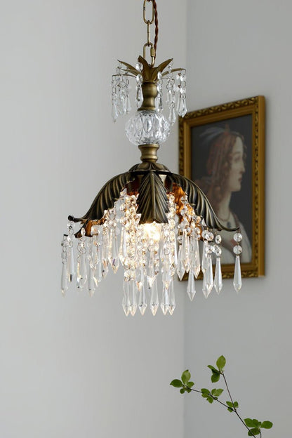 Crystal Palm Leaf Pendant Light - view 2 | everlamps