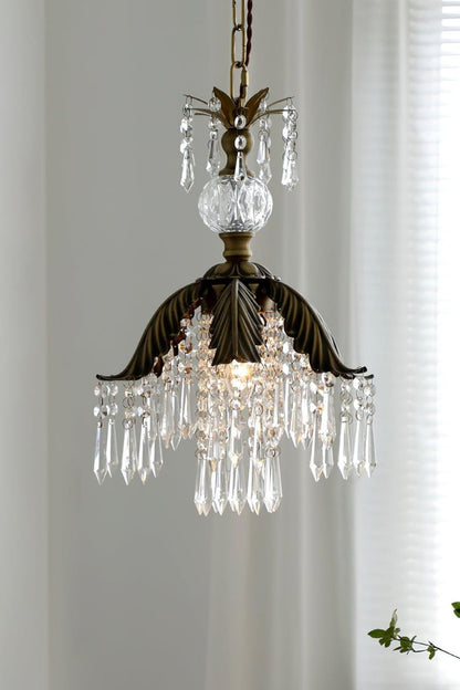 Crystal Palm Leaf Pendant Light - view 6 | everlamps