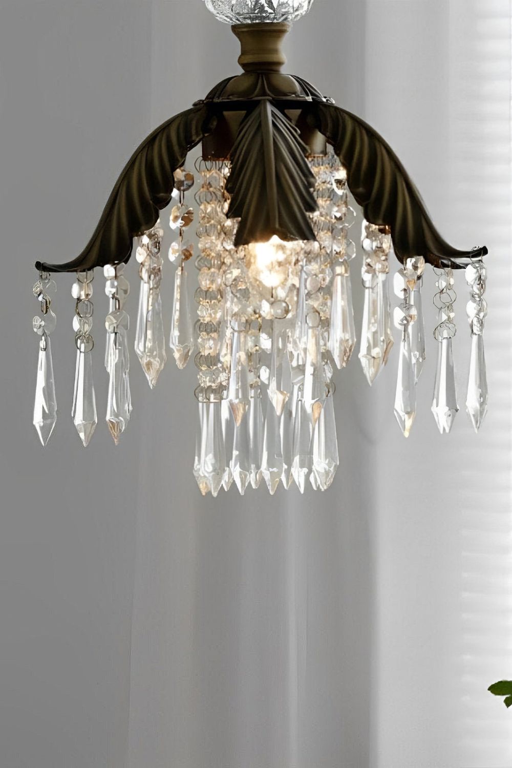 Crystal Palm Leaf Pendant Light - view 14 | everlamps