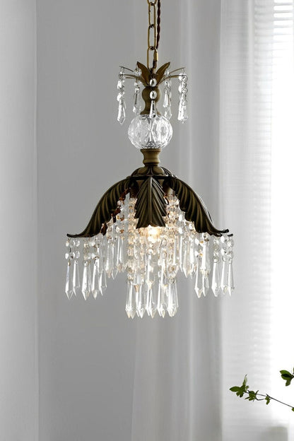 Crystal Palm Leaf Pendant Light - view 4 | everlamps