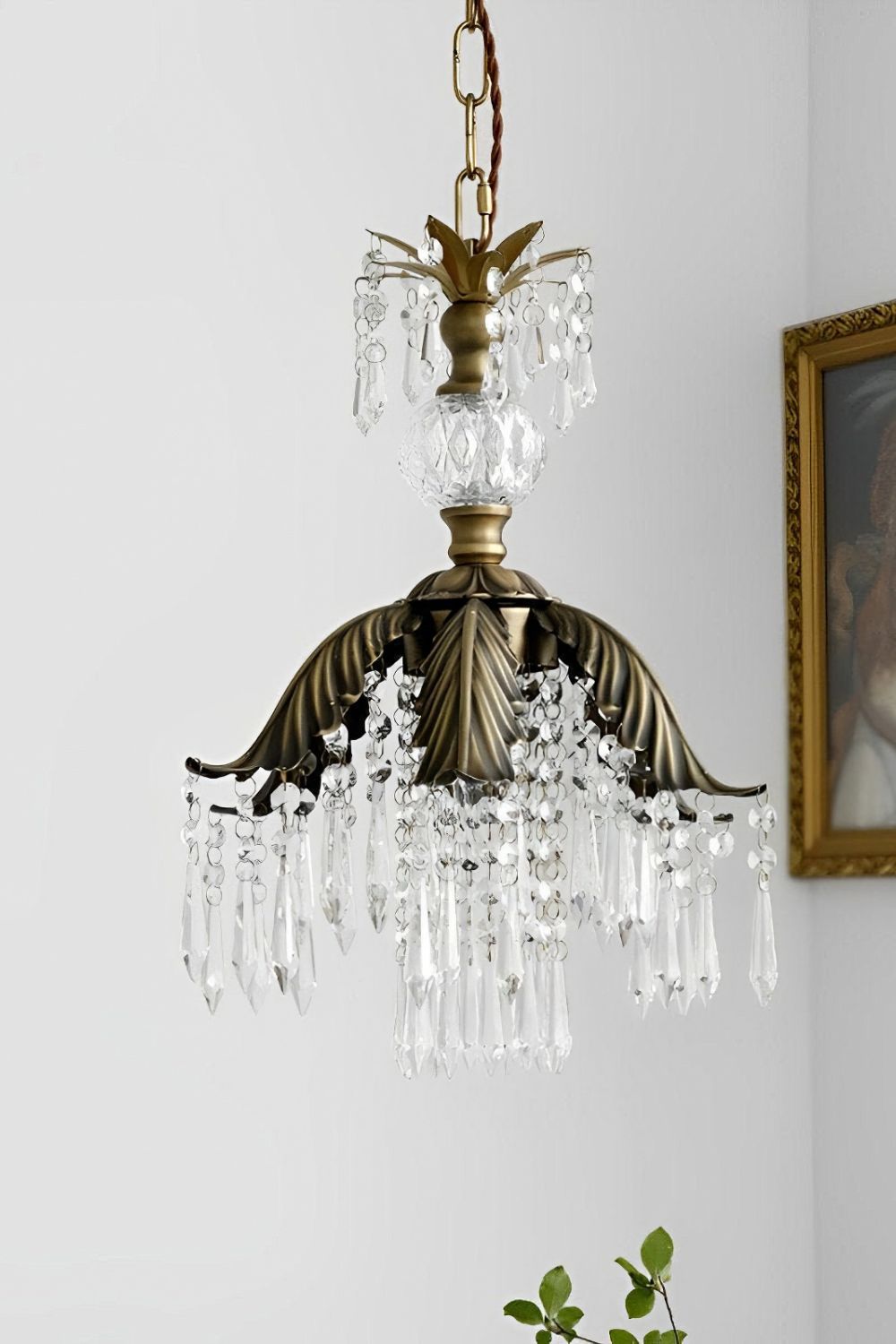 Crystal Palm Leaf Pendant Light - view 5 | everlamps