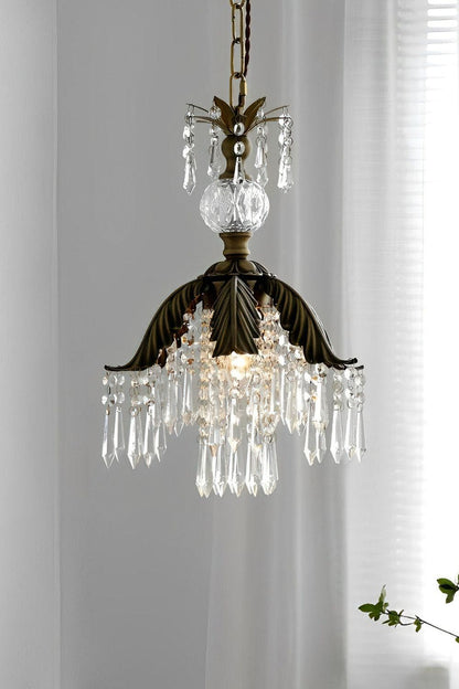 Crystal Palm Leaf Pendant Light - view 7 | everlamps