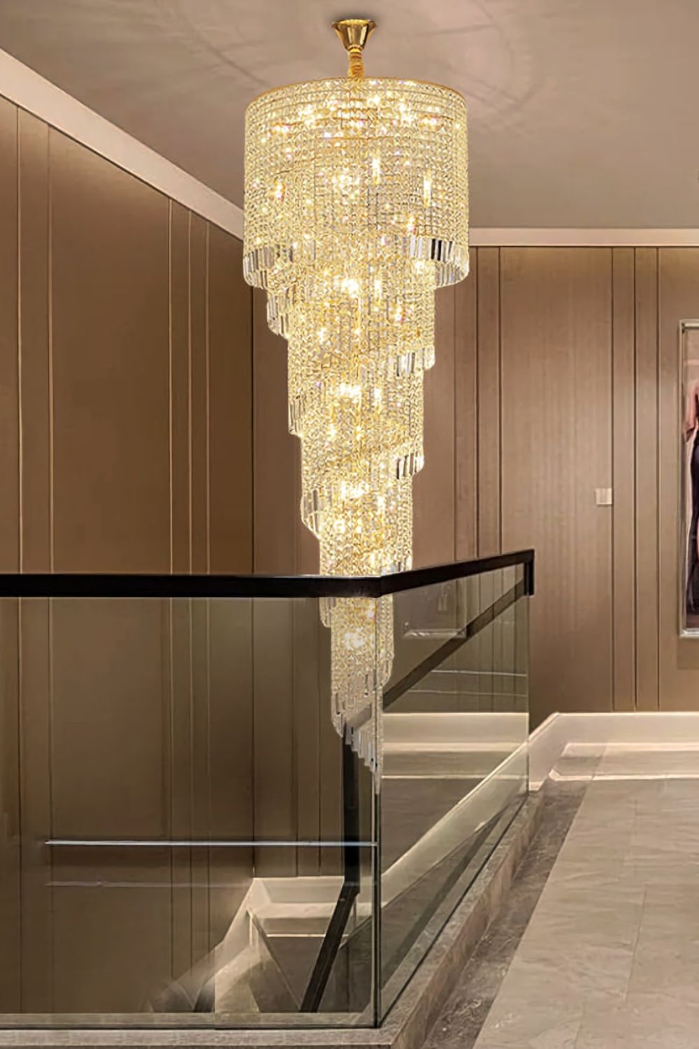 Crystal Spiral Double Volume Chandelier - everlamps