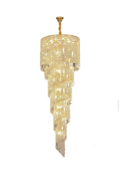 Crystal Spiral Double Volume Chandelier - everlamps