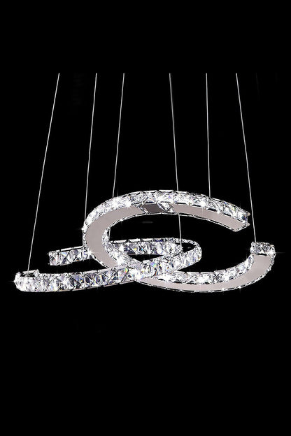 Crystal with Double C Chandelier - view 11 | everlamps