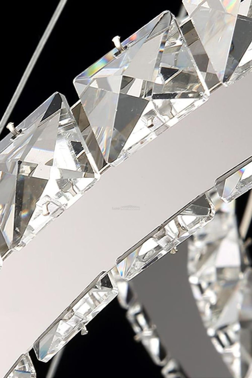 Crystal with Double C Chandelier - view 8 | everlamps