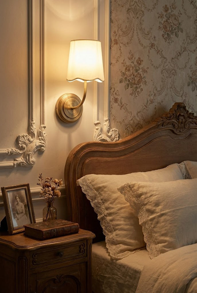 Curved Arm Fabric Shade Wall Sconce - view 2 | everlamps