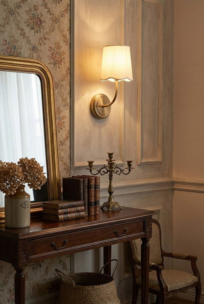 Curved Arm Fabric Shade Wall Sconce - view 5 | everlamps