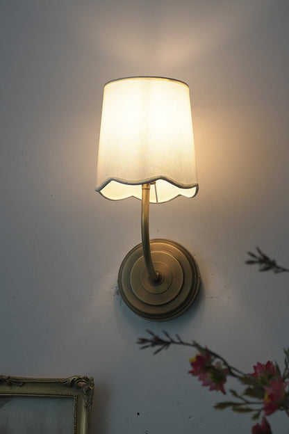 Curved Arm Fabric Shade Wall Sconce - view 11 | everlamps