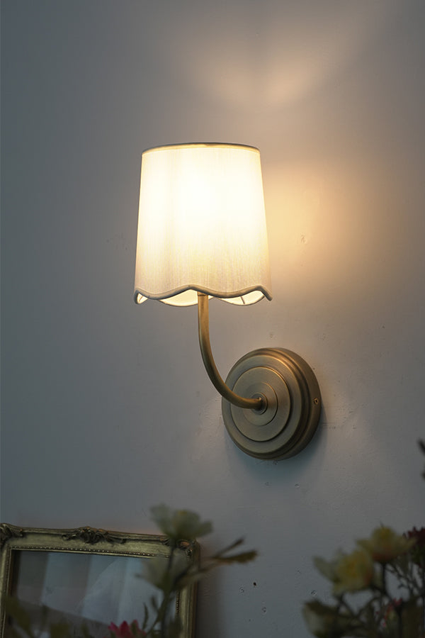 Curved Arm Fabric Shade Wall Sconce - view 12 | everlamps