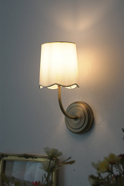 Curved Arm Fabric Shade Wall Sconce - view 12 | everlamps