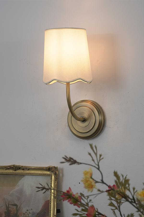 Curved Arm Fabric Shade Wall Sconce - view 10 | everlamps