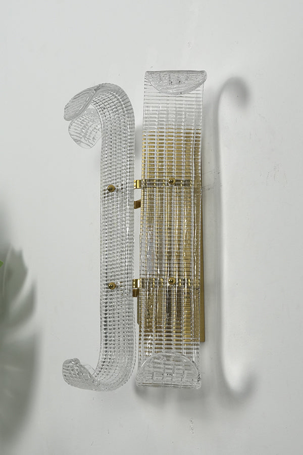 Curved Textured Glass Wall Sconce - view 23 | everlamps