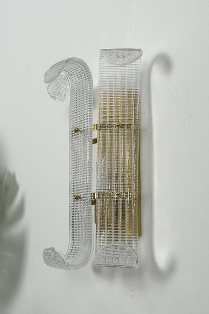 Curved Textured Glass Wall Sconce - view 23 | everlamps